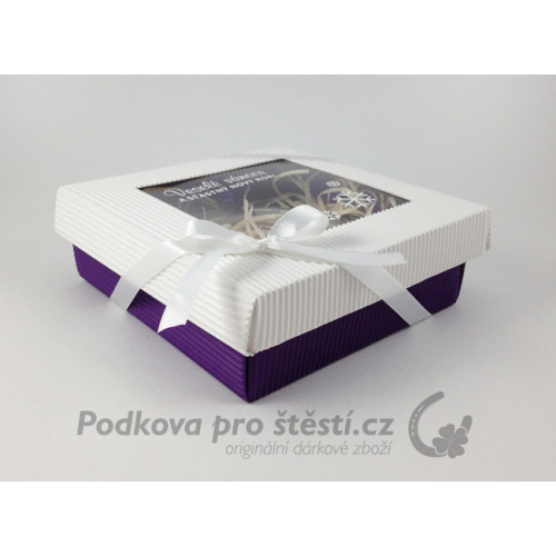 Dárková krabička rovná vlna s průřezem+text, RŮZNÉ BARVY, VÁNOČNÍ ZIMNÍ MOTIVY