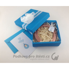 Dárkový balíček s podkovou + PŘÁNÍ,  k narození miminka / HOLKA / KLUK