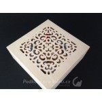 Dárková krabička dřevěná, vyřezávaná čtvercová 15,2 x 15,2 x 6 cm