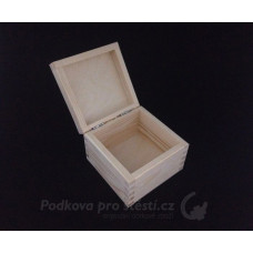 Dárková krabička dřevěná malá, čtvercová 10 x 10 x 7,3 cm S TEXTEM / VÁNOČNÍM MOTIVEM