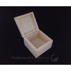 Dárková krabička dřevěná malá, čtvercová 10 x 10 x 7,3 cm