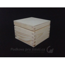 Dárková krabička dřevěná malá, čtvercová 10 x 10 x 7,3 cm