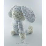 Háčkovaný bílý minky zajíc