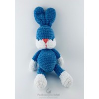 Háčkovaný modrý minky zajíc