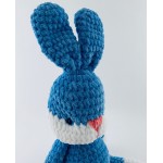 Háčkovaný modrý minky zajíc