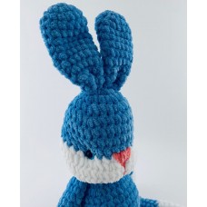 Háčkovaný modrý minky zajíc