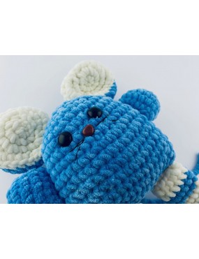 Háčkovaná modrá minky myška