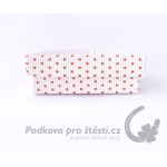 Dárková krabička ROVNÁ vlna, bílá+červený puntík / VÍCE VARIANT