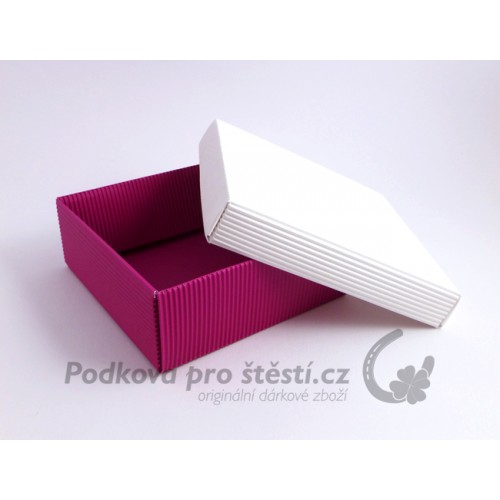 Dárková krabička ROVNÁ vlna, bílá + tmavě růžová / DUO / VÍCE VARIANT