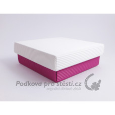 Dárková krabička ROVNÁ vlna, bílá + tmavě růžová / DUO / VÍCE VARIANT