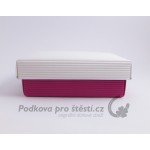 Dárková krabička ROVNÁ vlna, bílá + tmavě růžová / DUO / VÍCE VARIANT