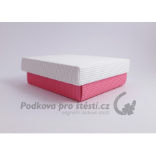 Dárková krabička ROVNÁ vlna, bílá + světle růžová / DUO / VÍCE VARIANT