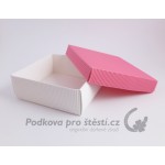 Dárková krabička ROVNÁ vlna, bílá + světle růžová / DUO / VÍCE VARIANT