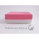 Dárková krabička ROVNÁ vlna, bílá + světle růžová / DUO / VÍCE VARIANT