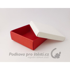 Dárková krabička ROVNÁ vlna, bílá + červená / DUO / VÍCE VARIANT