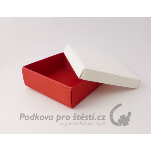 Dárková krabička ROVNÁ vlna, bílá + červená / DUO / VÍCE VARIANT