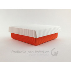 Dárková krabička ROVNÁ vlna, bílá + oranžová / DUO / VÍCE VARIANT