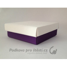 Dárková krabička ROVNÁ vlna, bílá + tmavě fialová / DUO / VÍCE VARIANT