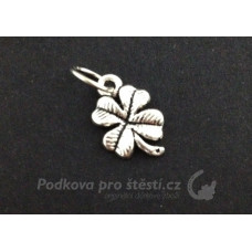 Přívěsek kovový 11x18 mm - čtyřlístek 2