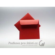 Barevná obálka čtvercová 13,5 x 13,5 cm - červená