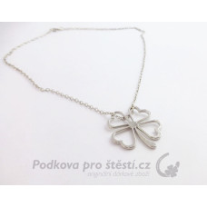 Přívěsek na řetízku kovový čtyřlístek