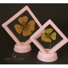 Krabička s PRAVÝM čtyřlístkem, světle růžová