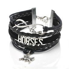 Náramek I LOVE horses / RŮZNÉ BARVY A PŘÍVĚSKY