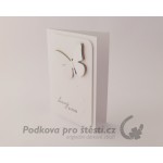 Přání ručně vyrobené C6, letící motýl