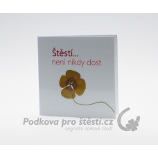 Přání ručně vyrobené S, s pravým čtyřlístkem, RŮZNÉ VARIANTY