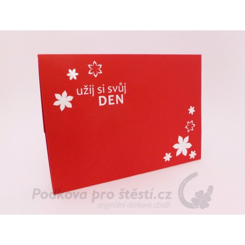 Přebal na peníze / poukaz 5, Květinky + VLASTNÍ TEXT / RŮZNÉ BARVY A VELIKOSTI