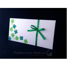 Přebal na peníze / poukaz 1, Čtyřlístkový, RŮZNÉ VELIKOSTI A VARIANTY