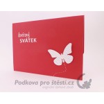Přebal na peníze / poukaz 12, Motýl + VLASTNÍ TEXT / RŮZNÉ BARVY A VELIKOSTI