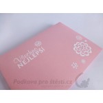 Přebal na peníze / poukaz 14, Květiny s kamínky + VLASTNÍ TEXT / RŮZNÉ VELIKOSTI A BARVY