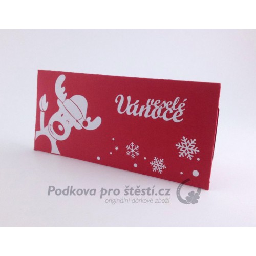 Přebal na peníze / poukaz, Vánoce sobík / RŮZNÉ BARVY A VELIKOSTI