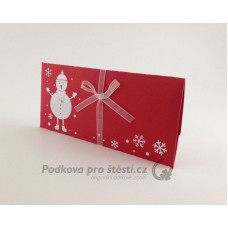Přebal na peníze / poukaz, Vánoce sněhulák / RŮZNÉ BARVY A VELIKOSTI