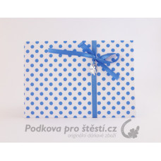 Přebal na peníze / poukaz 15, Modrý puntík + čtyřlístek /  RŮZNÉ VELIKOSTI