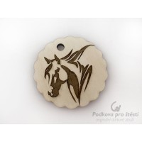 Visačka dřevěná ozdobné kolečko s koněm